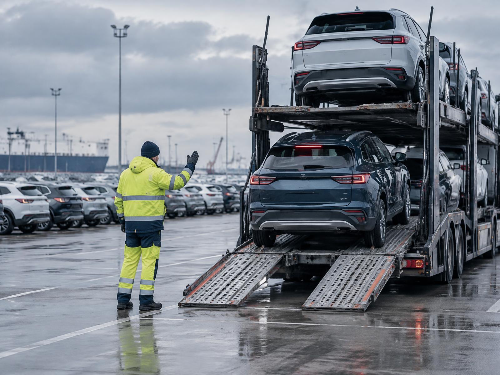 Koordynacja transportu pojazdów na autotransporterze